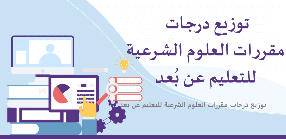 توزيع درجات مقررات العلوم الشرعية للتعليم عن بعد